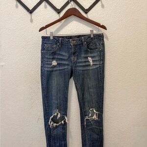 Vigoss Dark Blue Distressed Skinny Jeans